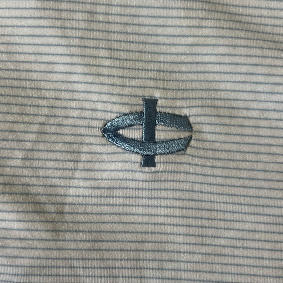 Peter Millar Summer Comfort White Blue Striped Golf Polo Shirt | Men’s Size XL - Picture 5 of 6